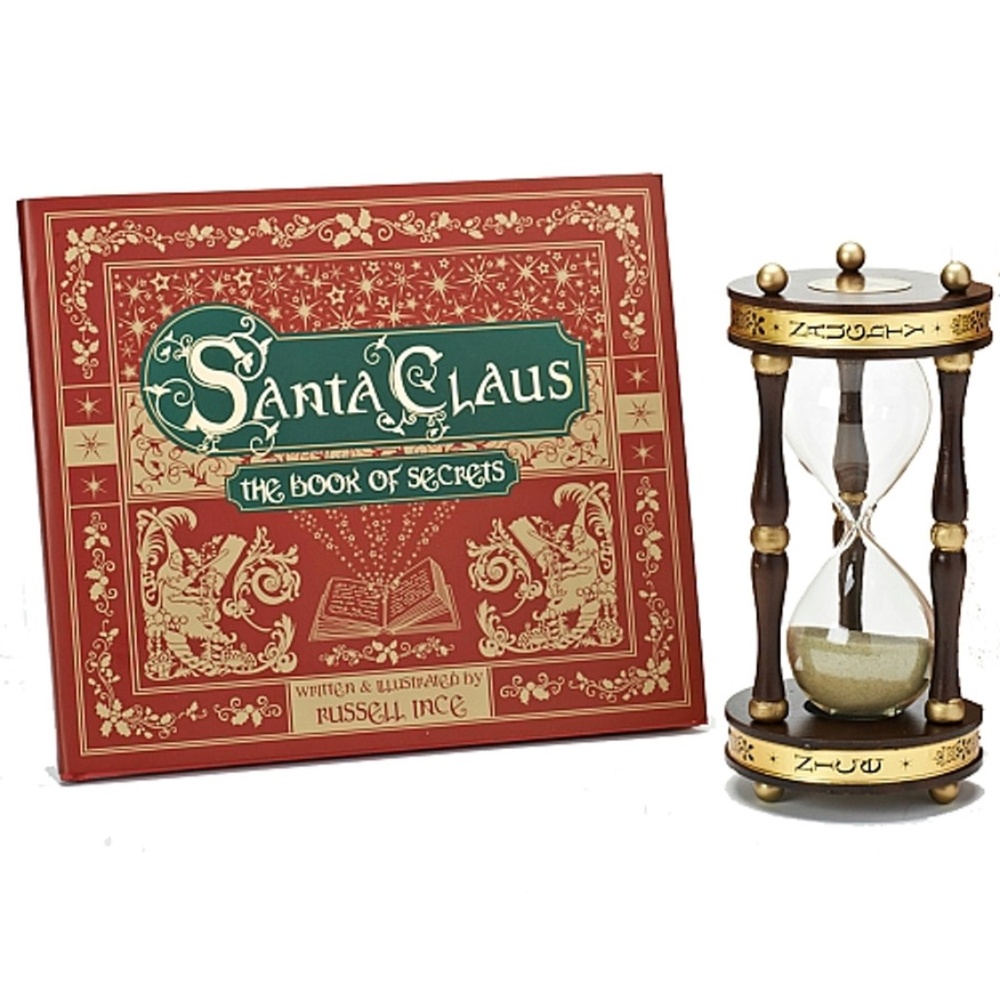 NWT Santa Clause and the Book Of Secrets with Naughty & Nice Year Glass